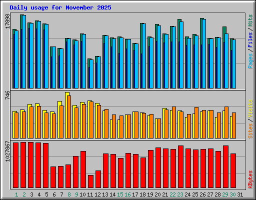 Daily usage for November 2025