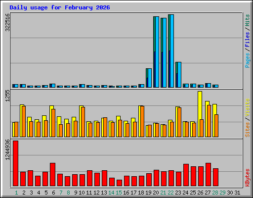 Daily usage for February 2026