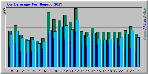 Hourly usage for August 2015