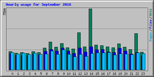 Hourly usage for September 2016